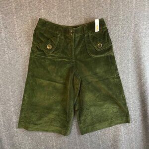 Talbots NWT Vintage Green Corduroy Culottes